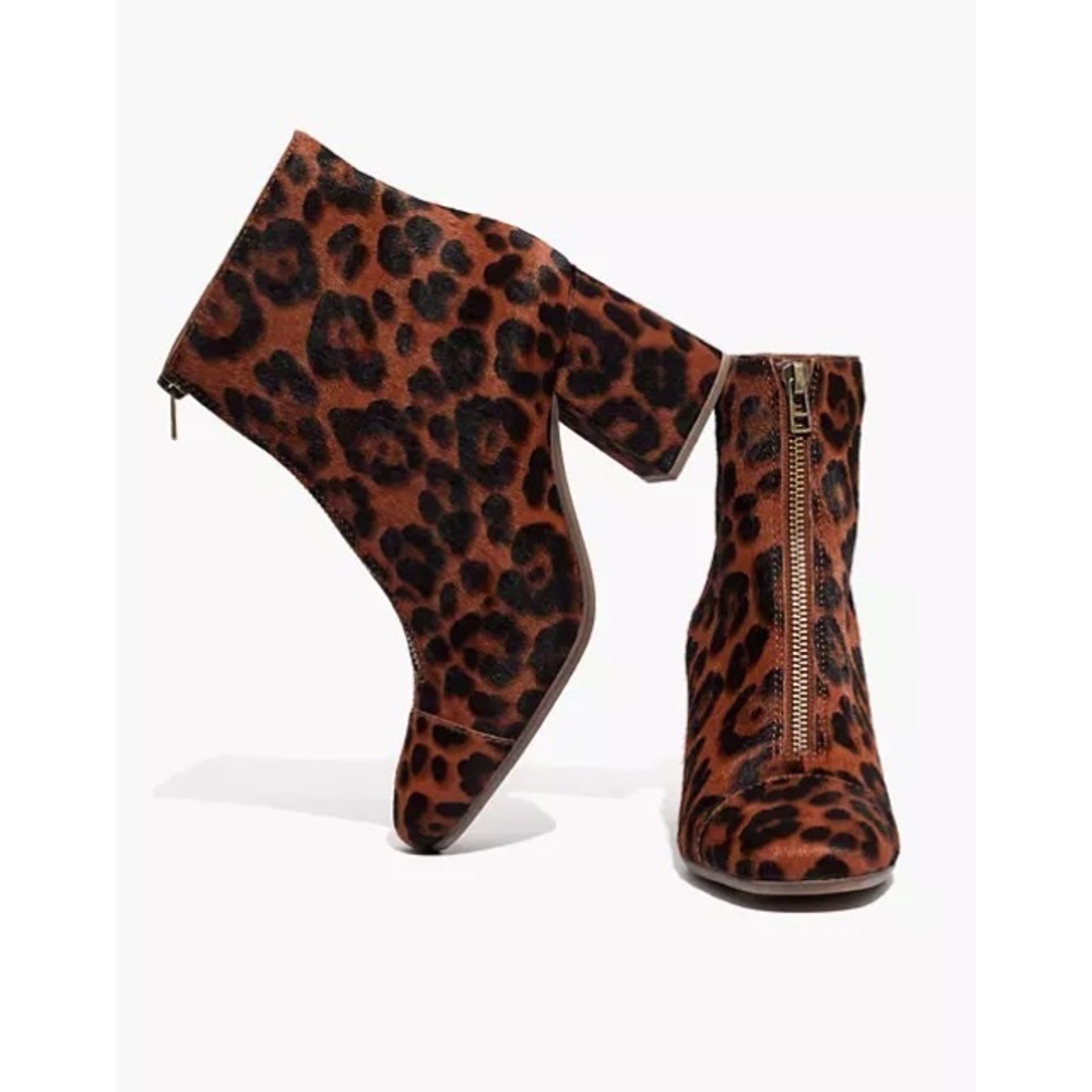 NEW IN BOX MADEWELL Amelia Zip-Front Leopard Boots